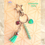 porte clés aventurine verte argenté fait main cristal color