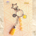 porte clés citrine argenté fait main cristal color