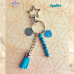 porte clés apatite argenté fait main cristal color