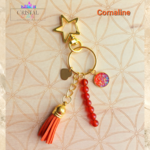 porte clés cornaline doré fait main cristal color