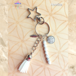porte clés howlite argenté fait main cristal color