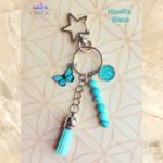 porte clés howlite bleue argenté fait main cristal color