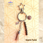 porte clés quartz fumé argenté fait main cristal color