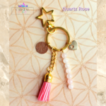 porte clés quartz rose doré fait main cristal color (2)