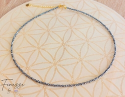 Collier Ancien En Pierre D'hématite Naturelle - Bijou Vintage En Perles