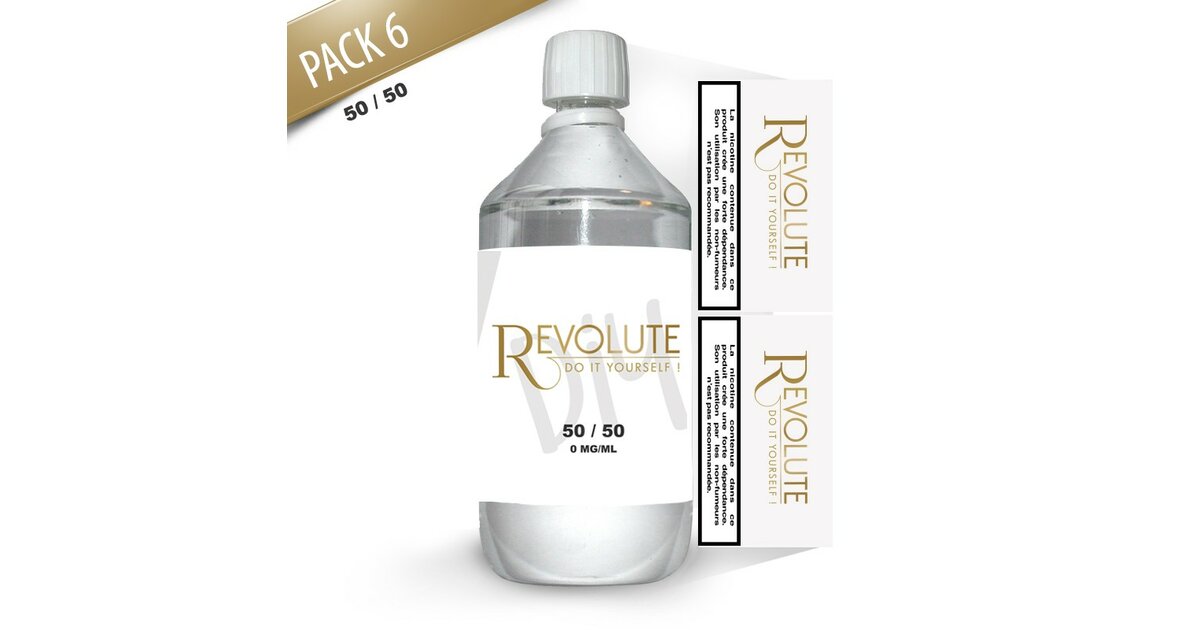 Achat en Ligne de Pack E-Liquide DIY 1 Litre 6 mg/ml 50/50 - REVOLU...