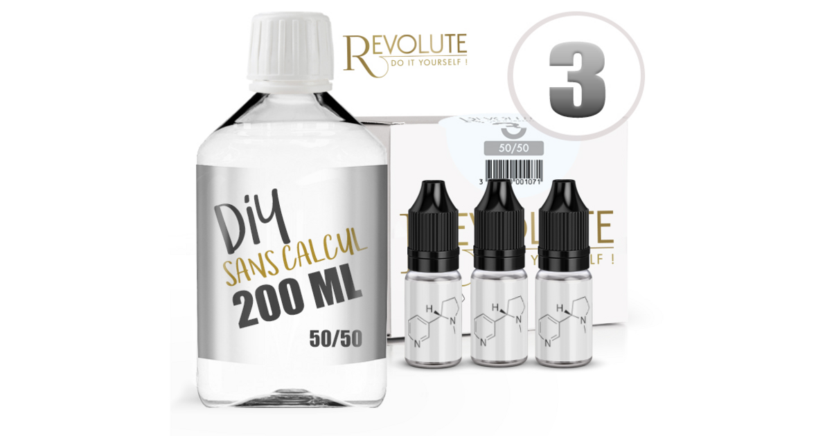 Achat en Ligne de Pack E-Liquide DIY 200 ml 3 mg/ml 50/50