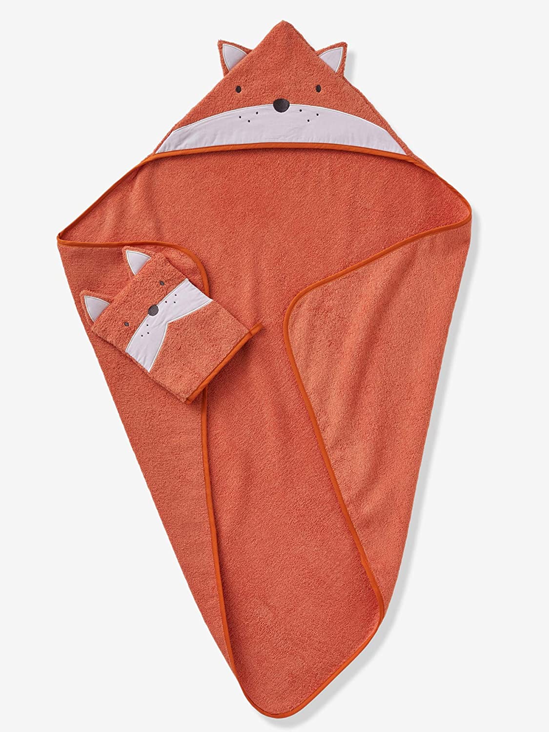 Cape de Bain Renard Oeko-Tex® Terre Cuite 100X100 100x100 cm (Lot de 1) Terre Cuite