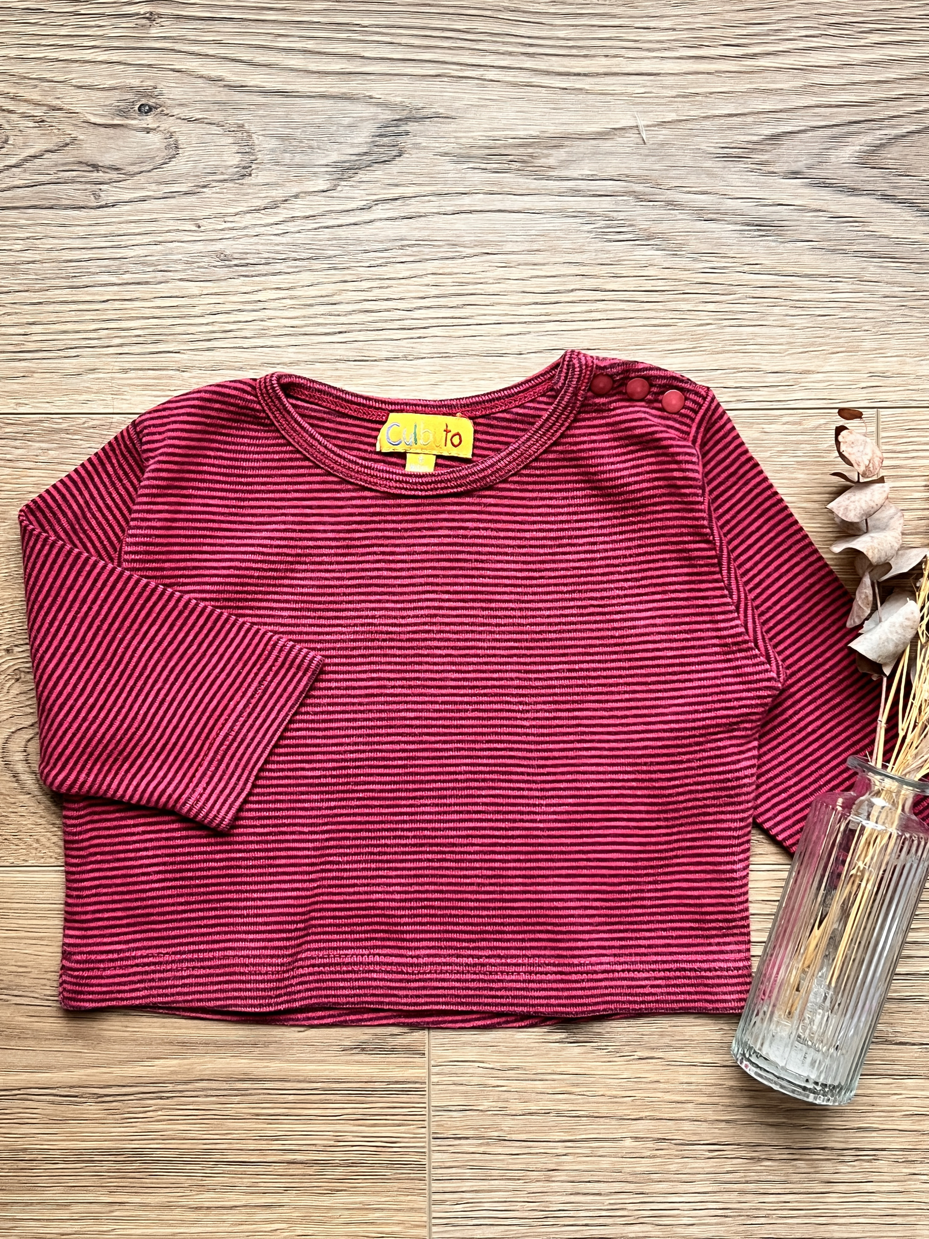 T-shirt rayé rose manches longues bébé fille - Culbuto - 6 mois