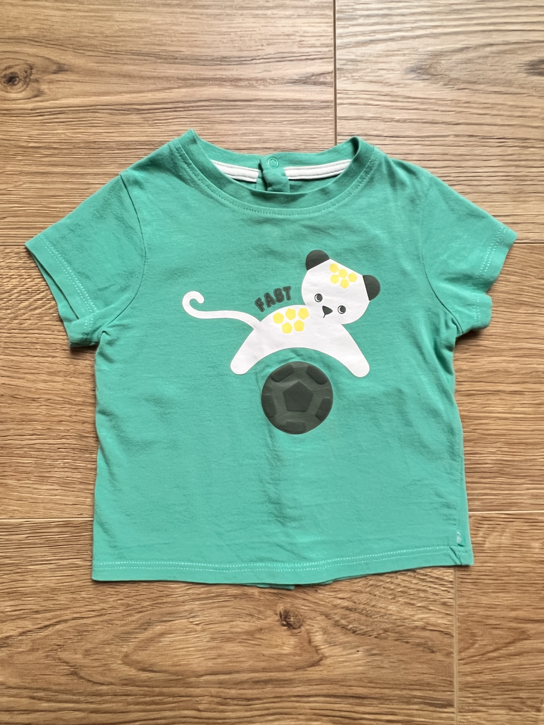 T-shirt vert manches courtes 100% coton bébé garçon - Obaïbi - 6 mois