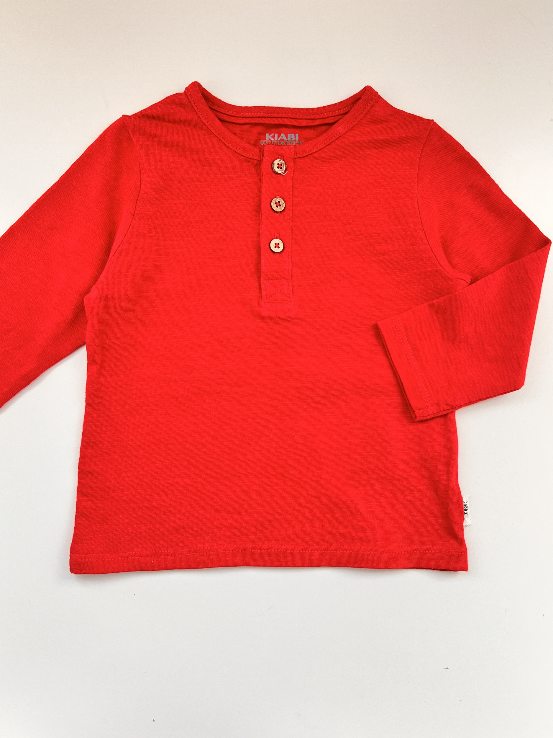 T-shirt rouge manches longue 100% coton bébé garçon - Kiabi - 9 mois