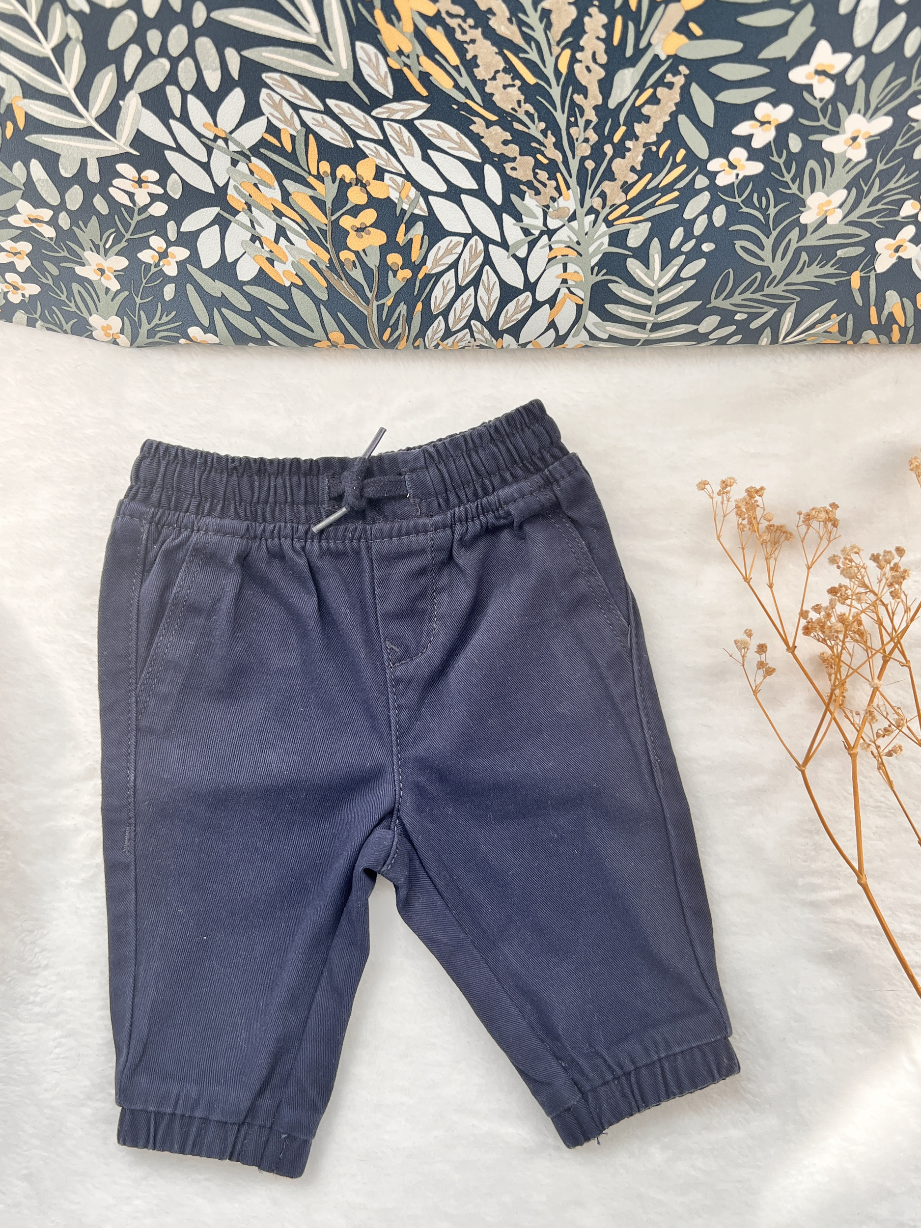 Pantalon bleu marine 100% coton bébé garçon - Kiabi - 1 mois