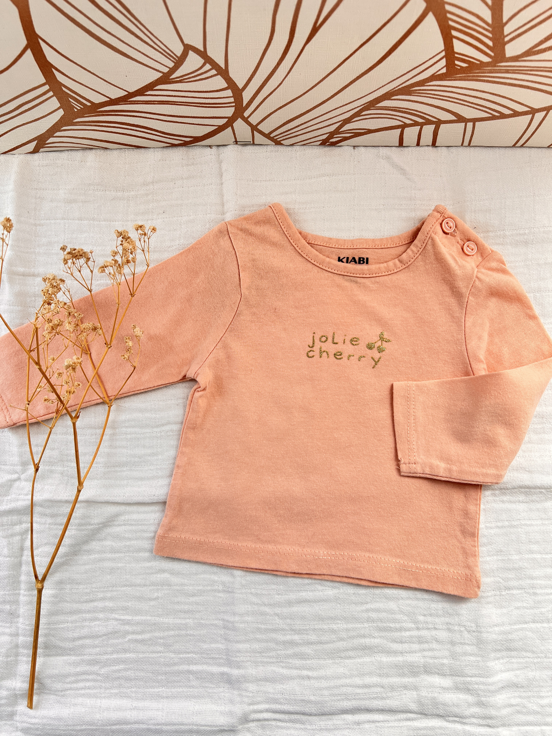 T-shirt rose manches longues bébé fille - Kiabi - 1 mois