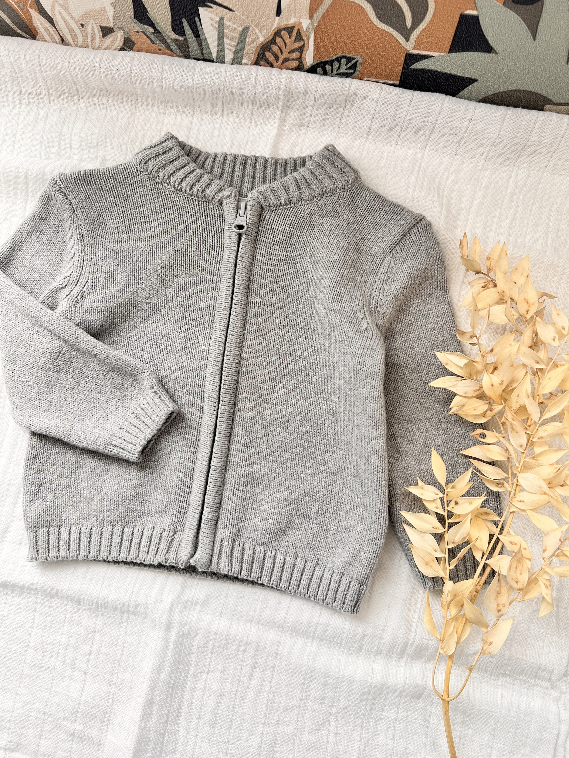 Gilet gris 100% coton bébé garçon - Tex - 6 mois