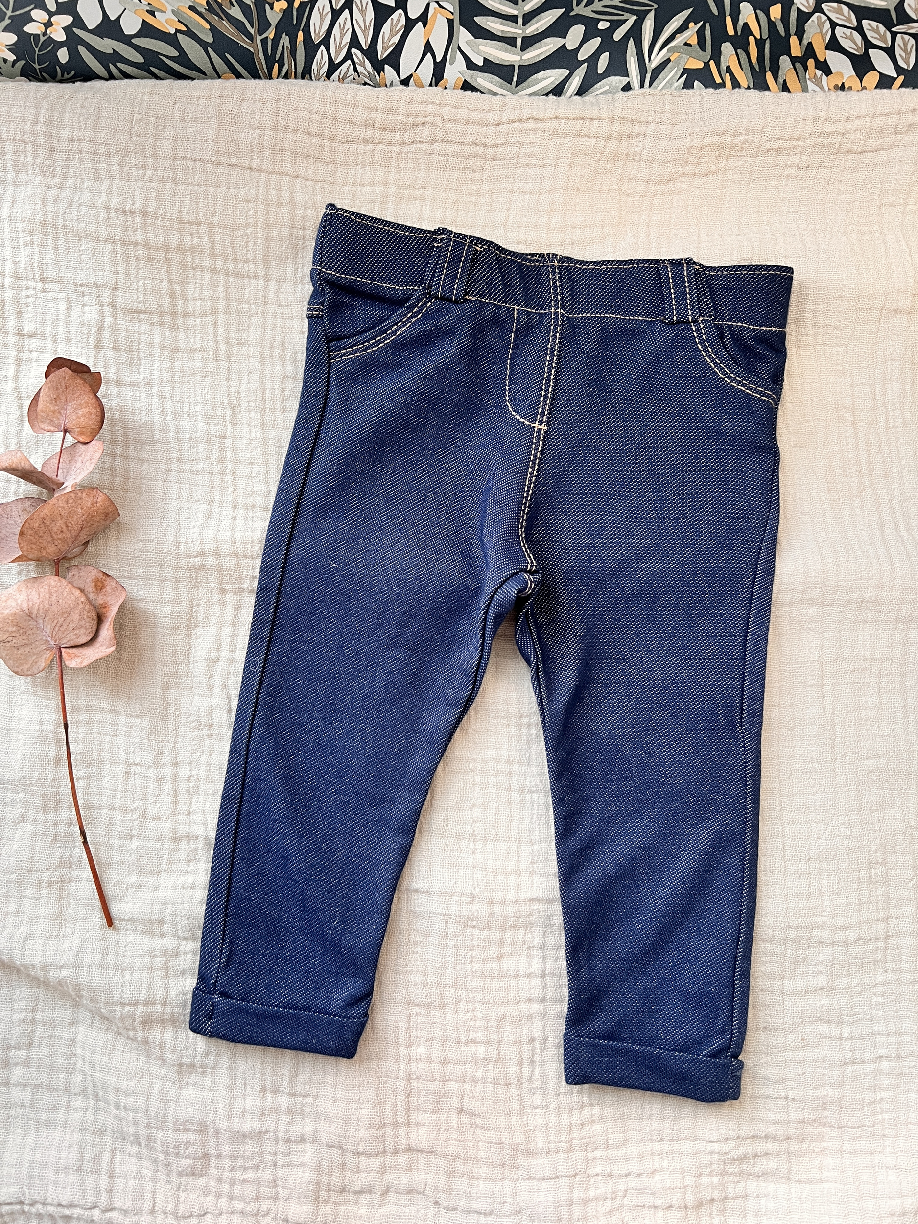 Pantalon tregging bleu bébé MIXTE NEUF - Kiabi - 6 mois