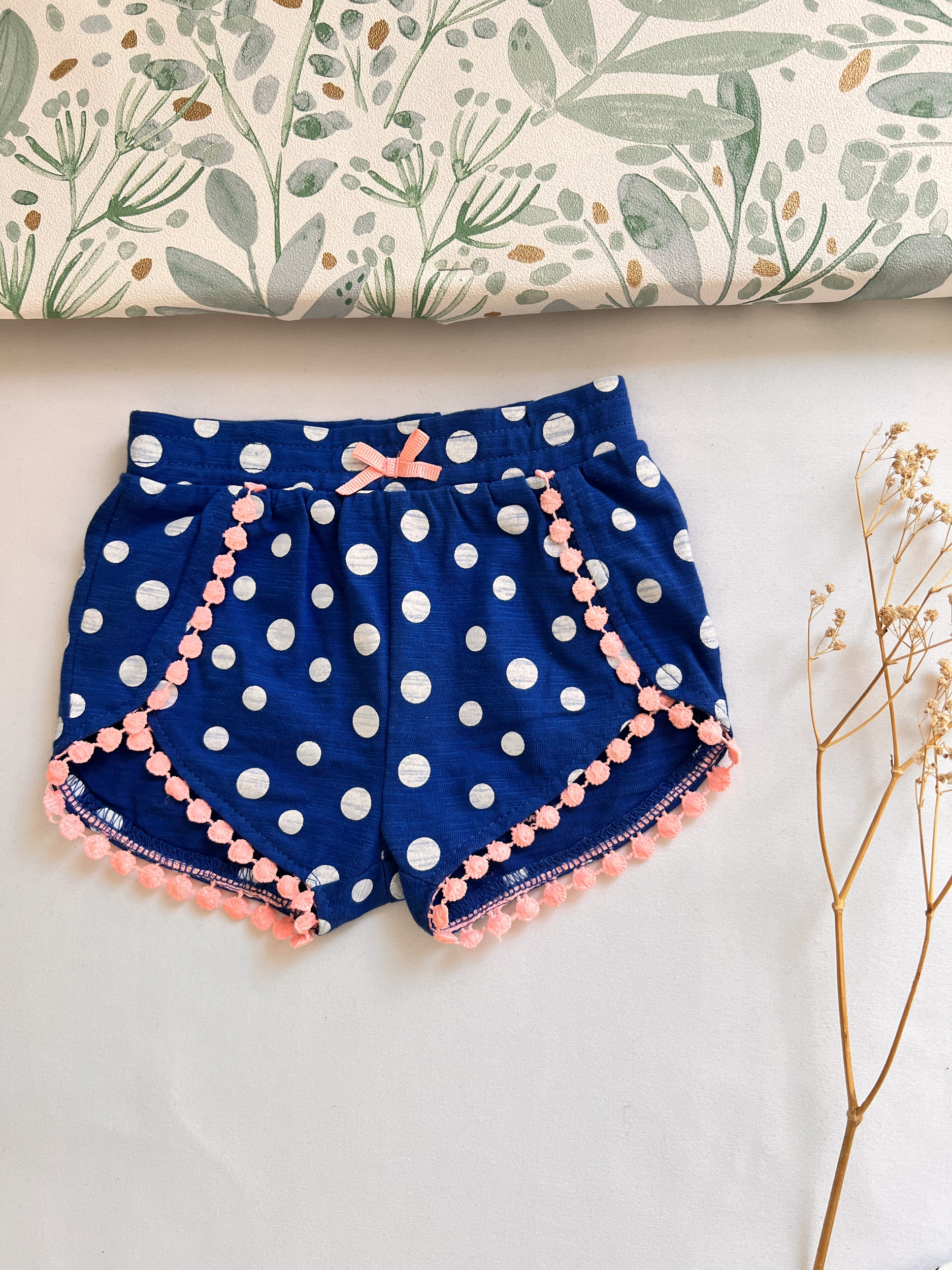 Short bleu été 100% coton bébé fille - Orchestra - 6 mois