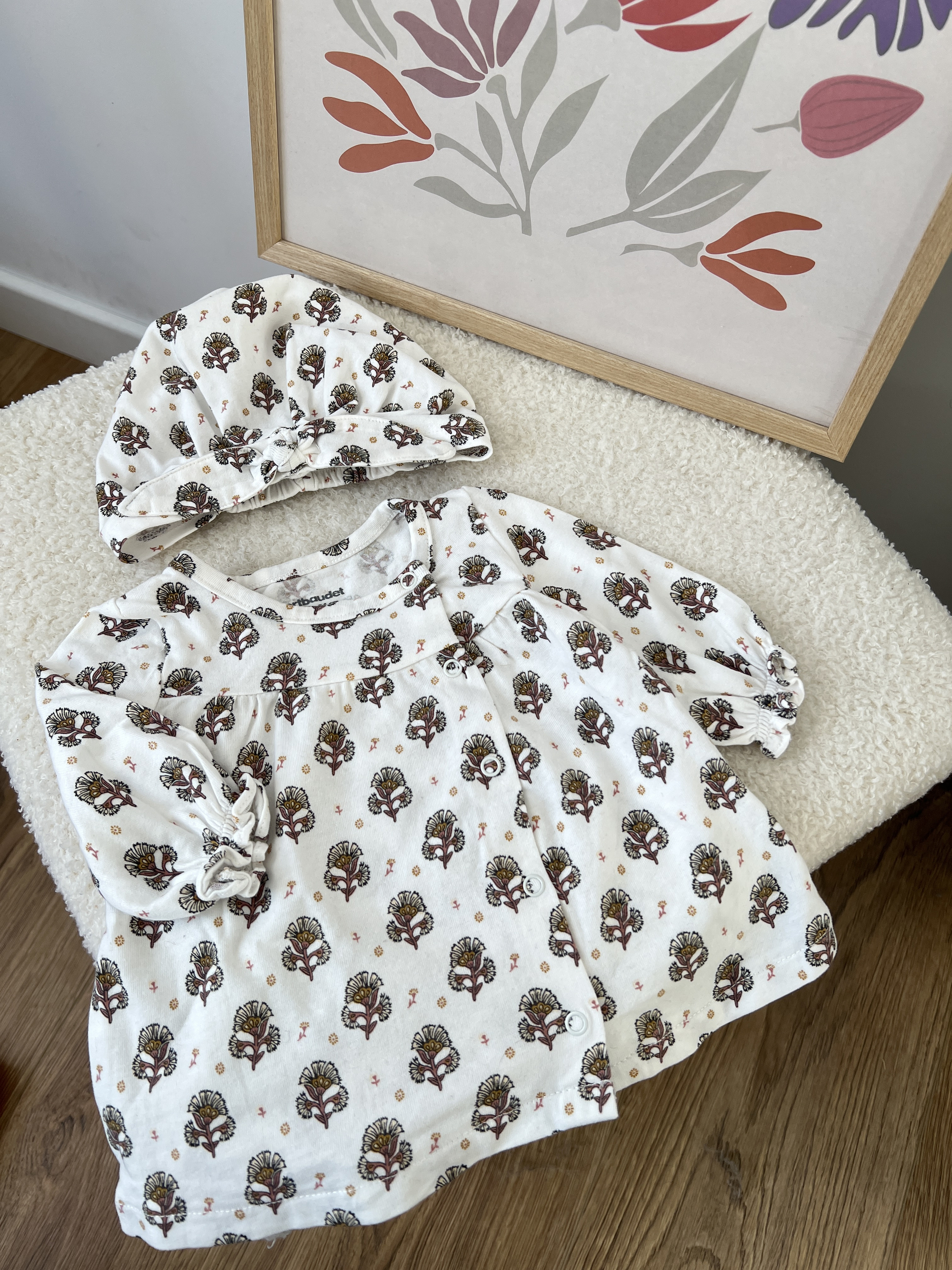 Ensemble Short Et T-shirt Naissance Fleuri - Rose