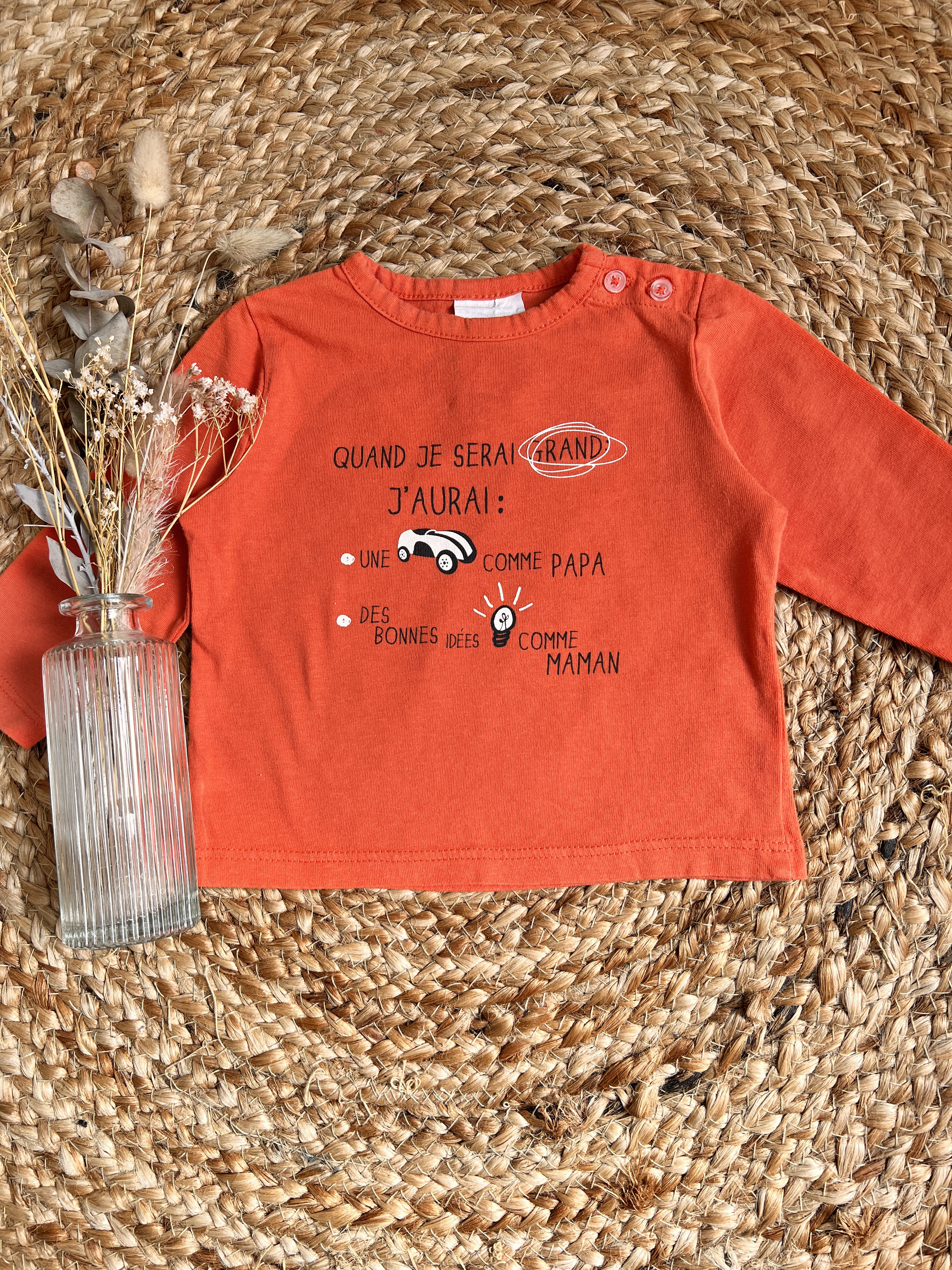 T-shirt orange - Kiabi - 6 mois