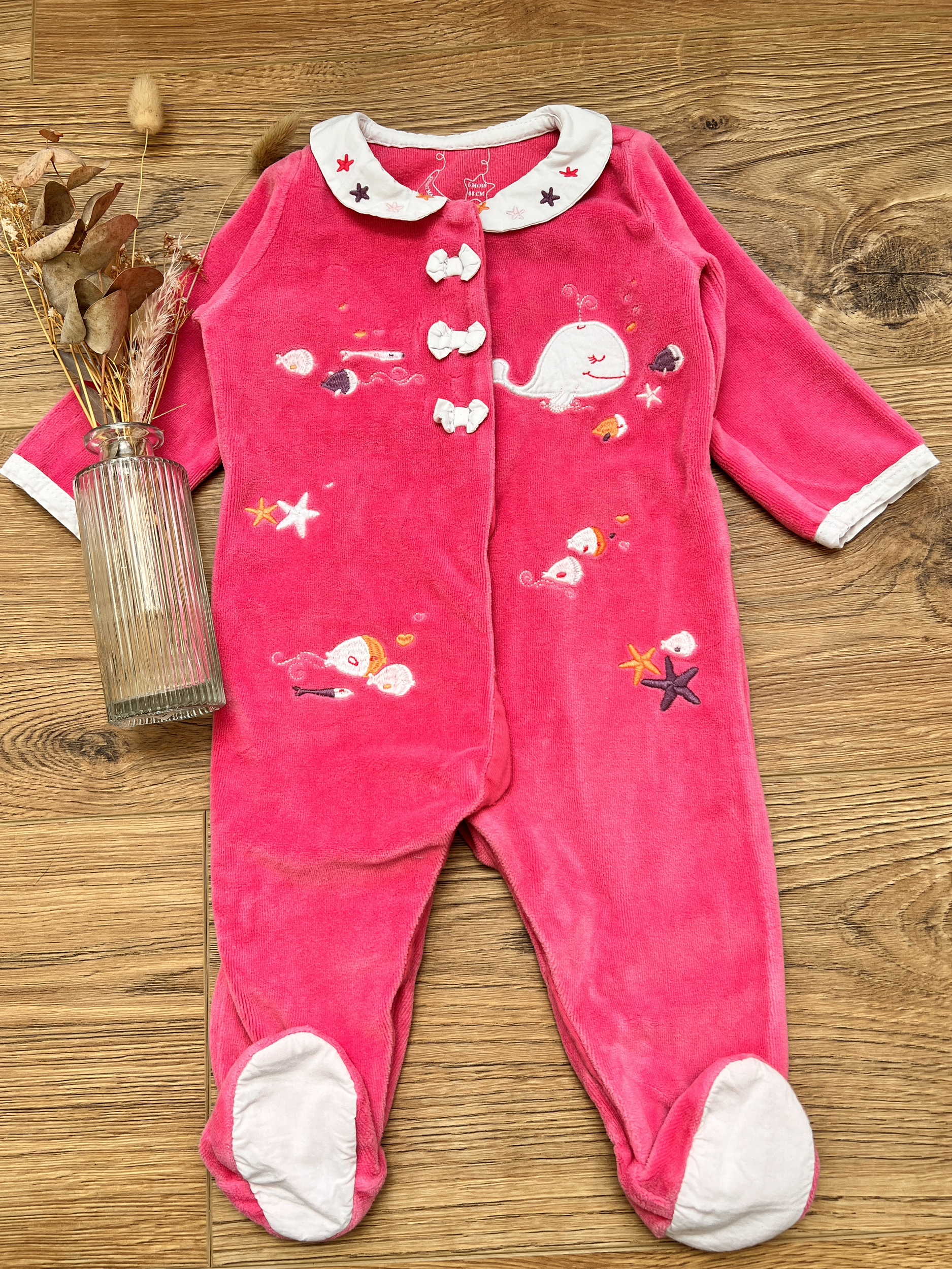 Pyjama velours rouge bébé fille 6 MOIS SERGENT MAJOR