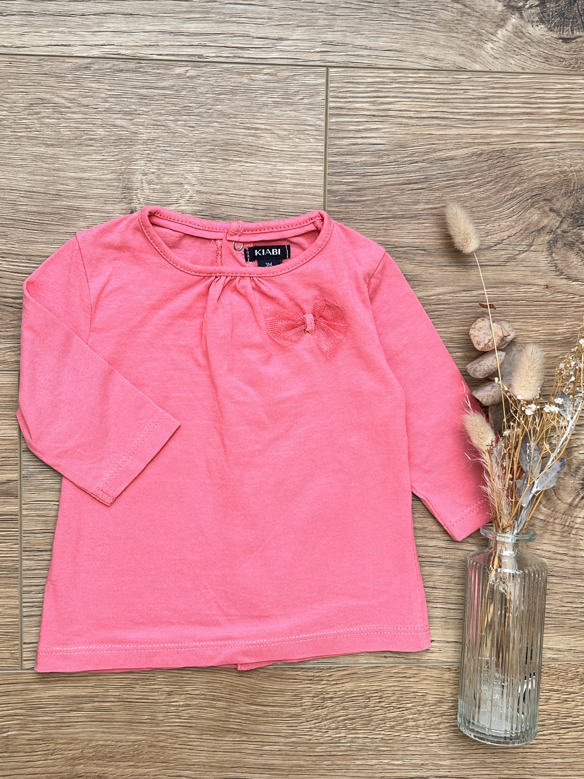 T-shirt rose manches longues bébé fille - Kiabi - 3 mois