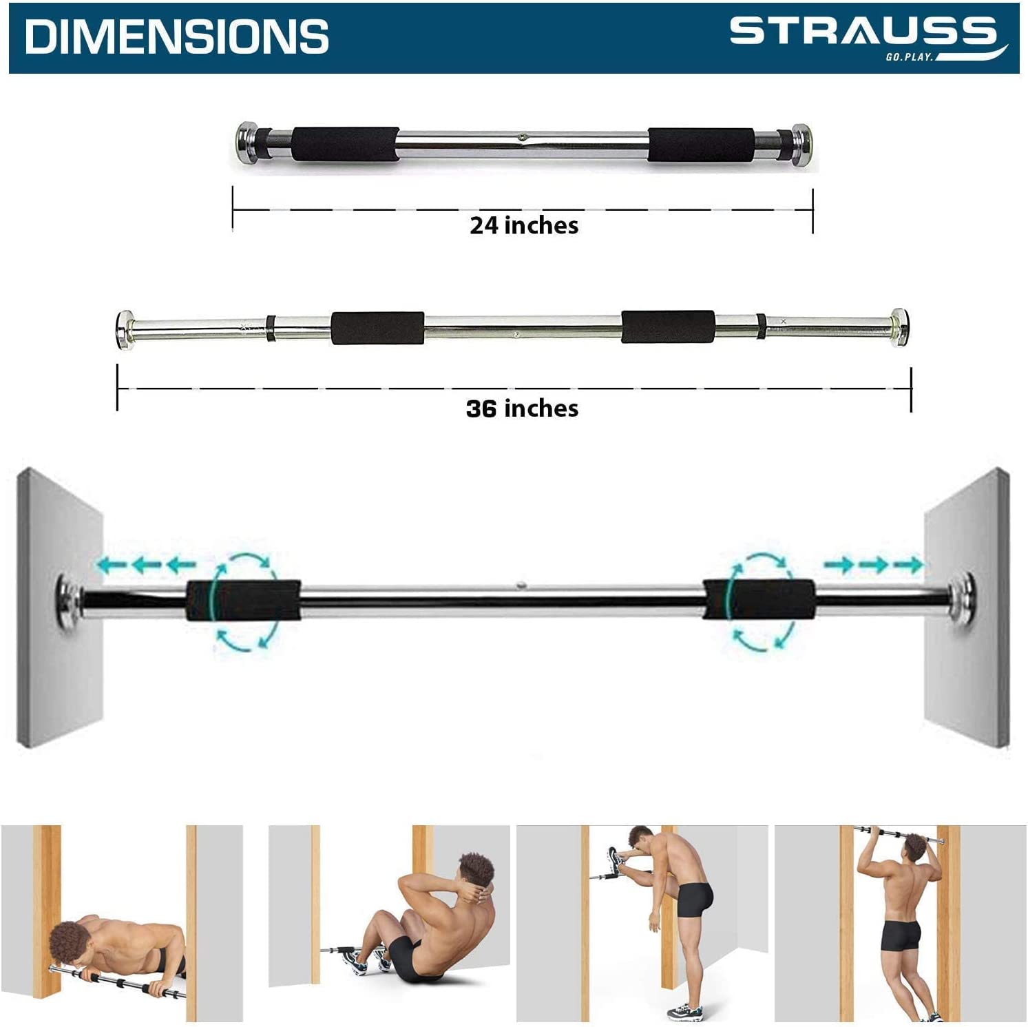 Achieve your best workout with this versatile pullup bar featuring