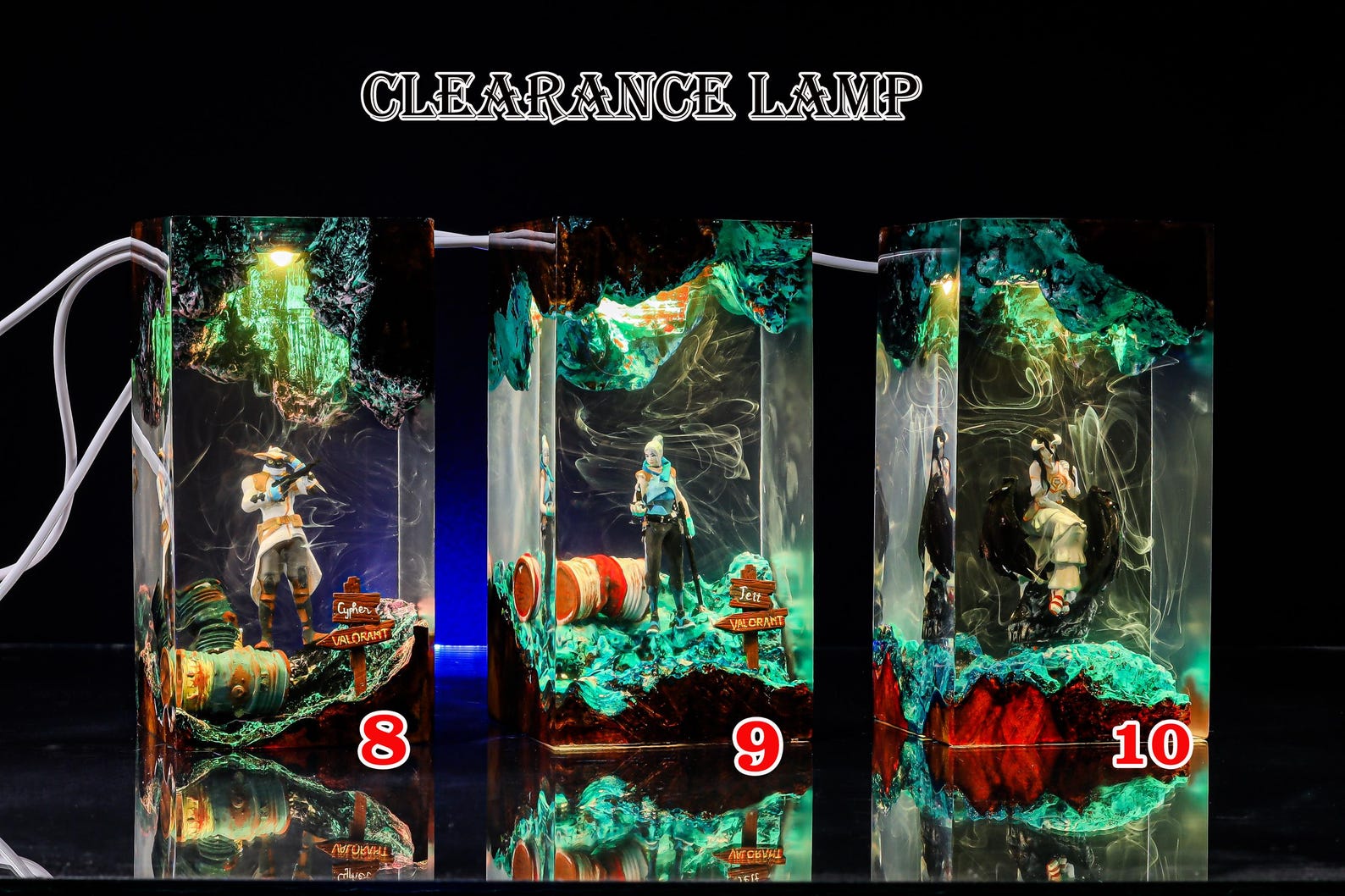 BlueGodz resin figurine with subtle interior bubbles highlighted by LED