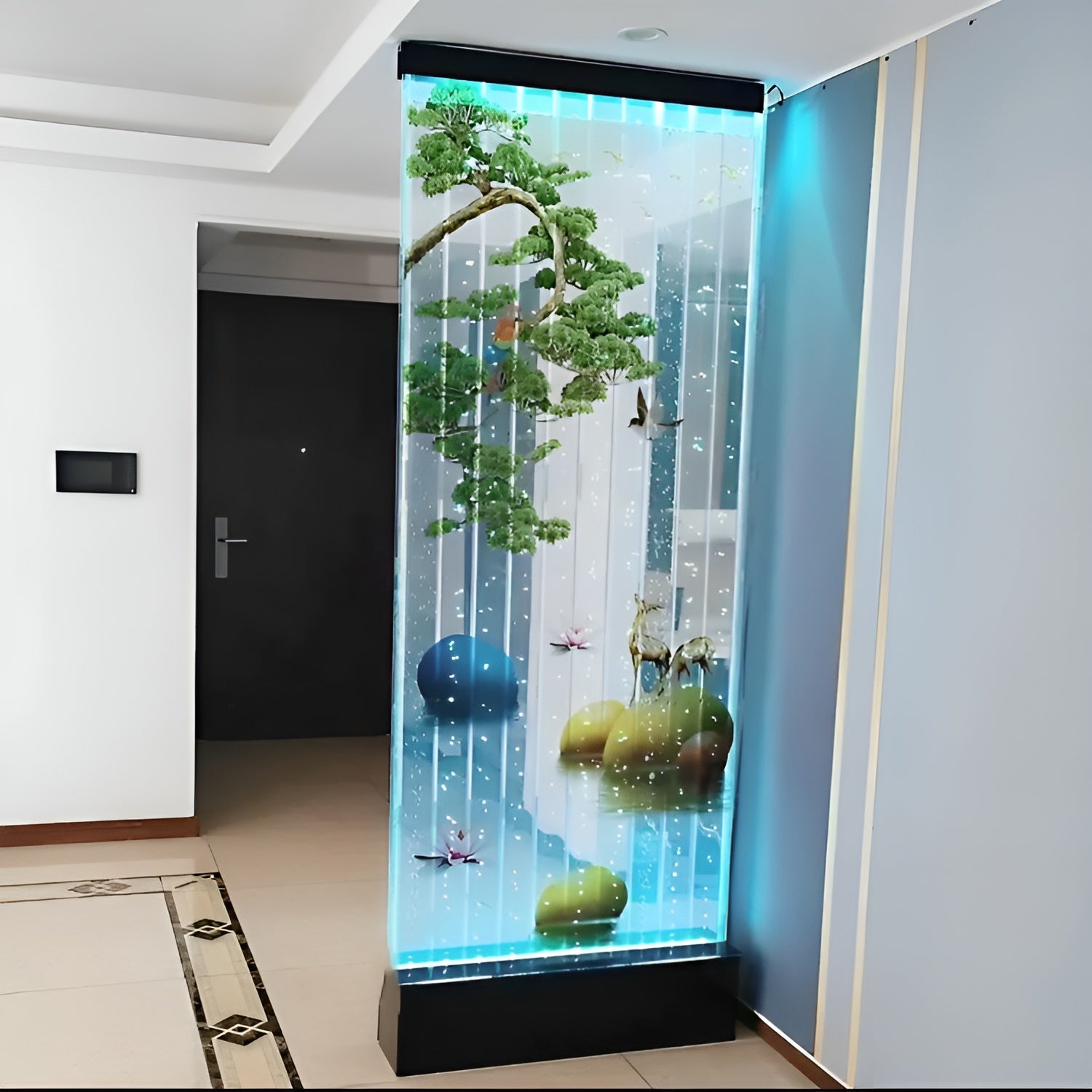 ModernLEDBubbleWallFountainInteriorWaterfallblack_1