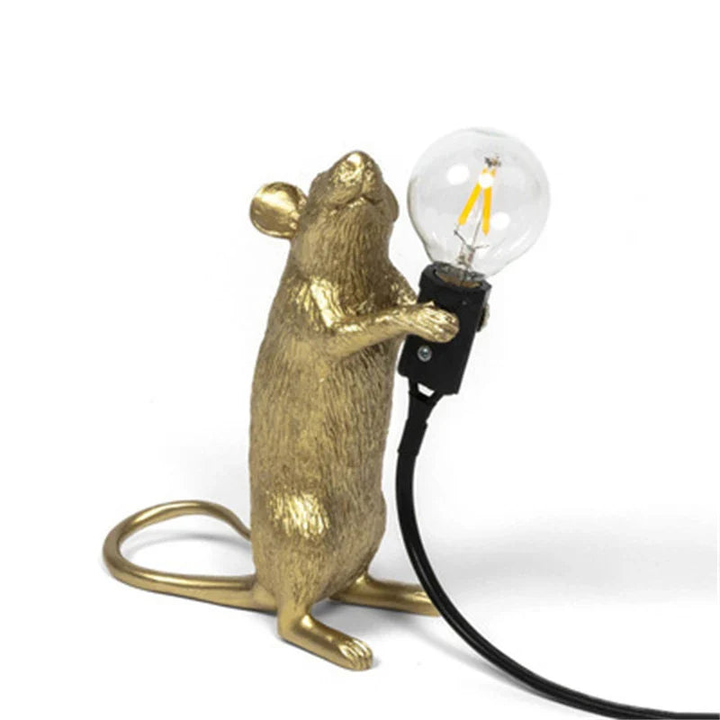 Night Rat lamp placed on a modern shelf as quirky decor