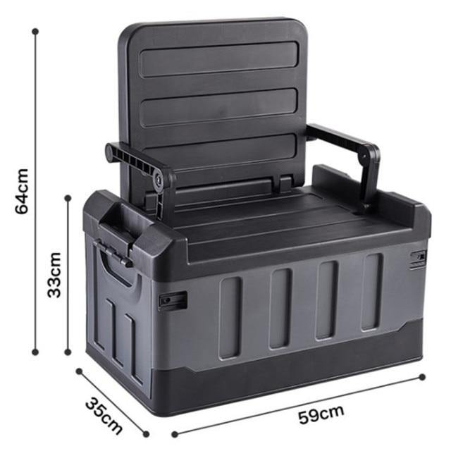 Box chair packed with picnic supplies