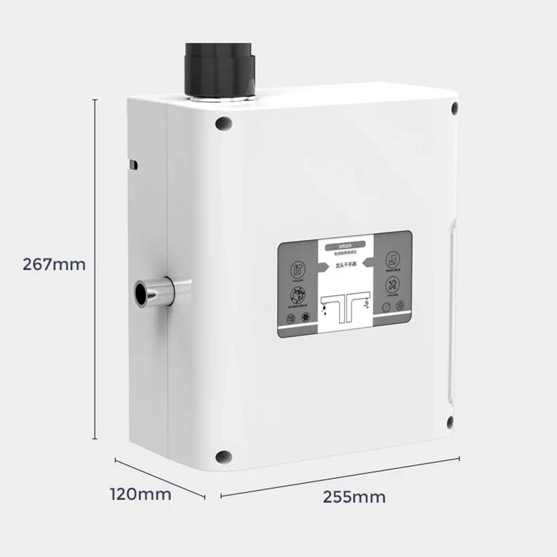 Front view of Hydro Jet sink unit showing dryer outlet at the base