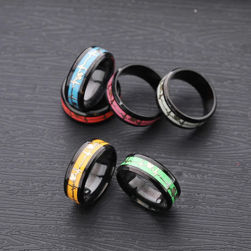 Two rings stacked together to show matching rhythm pattern