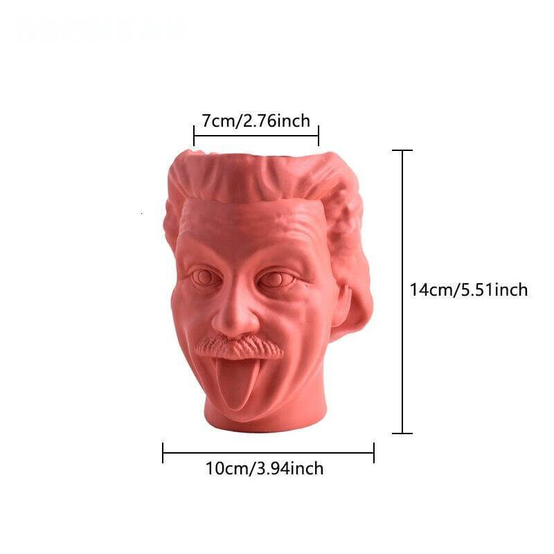 Side view of the portrait planter showing silhouette and texture