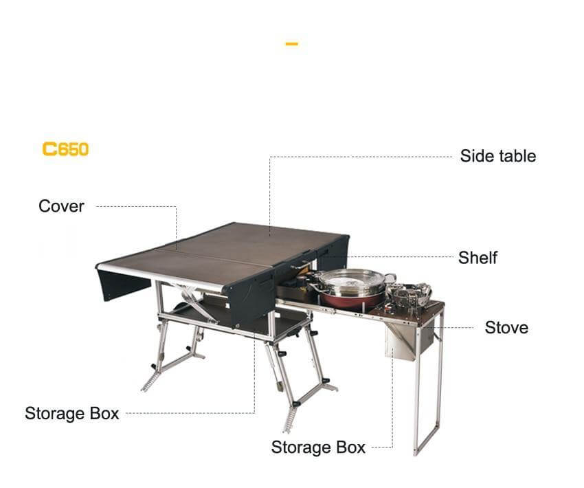 Station used as buffet table at a backyard party
