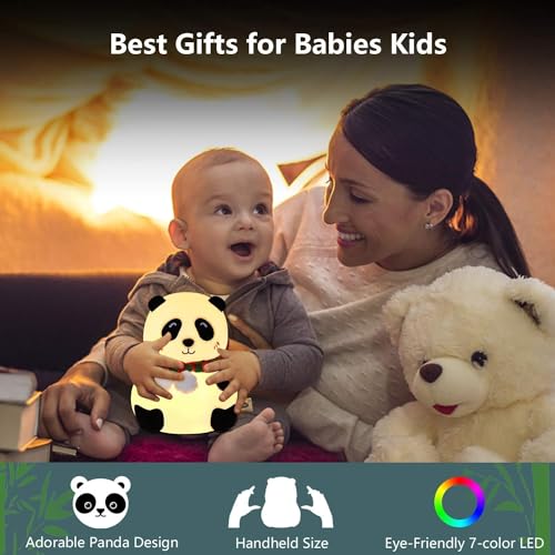 Panda night light with a soft color-change glow