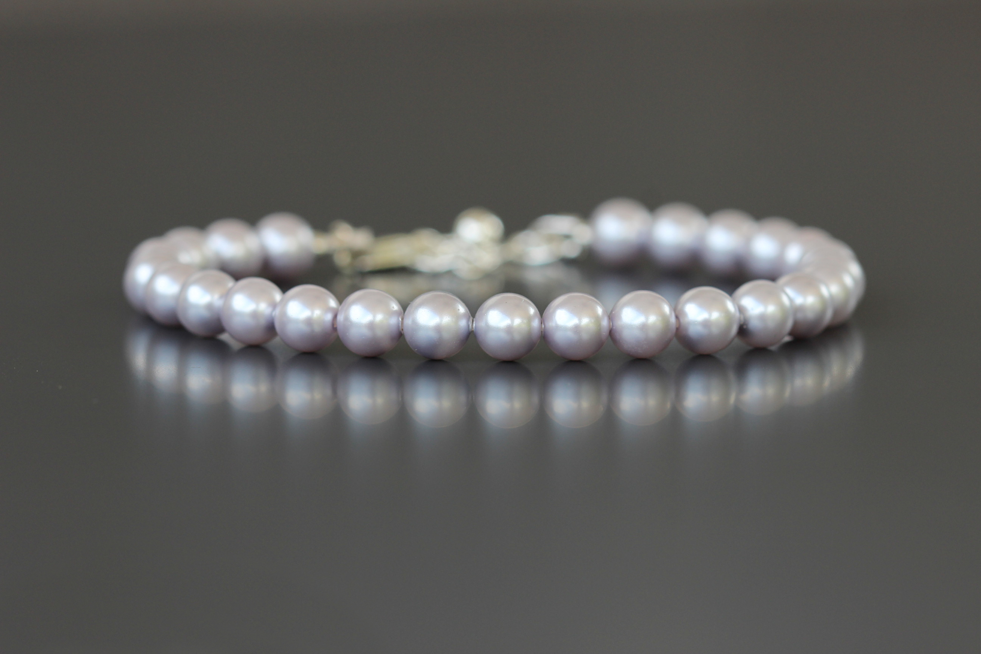 Bracelet Lara en perles rondes cristal lavande