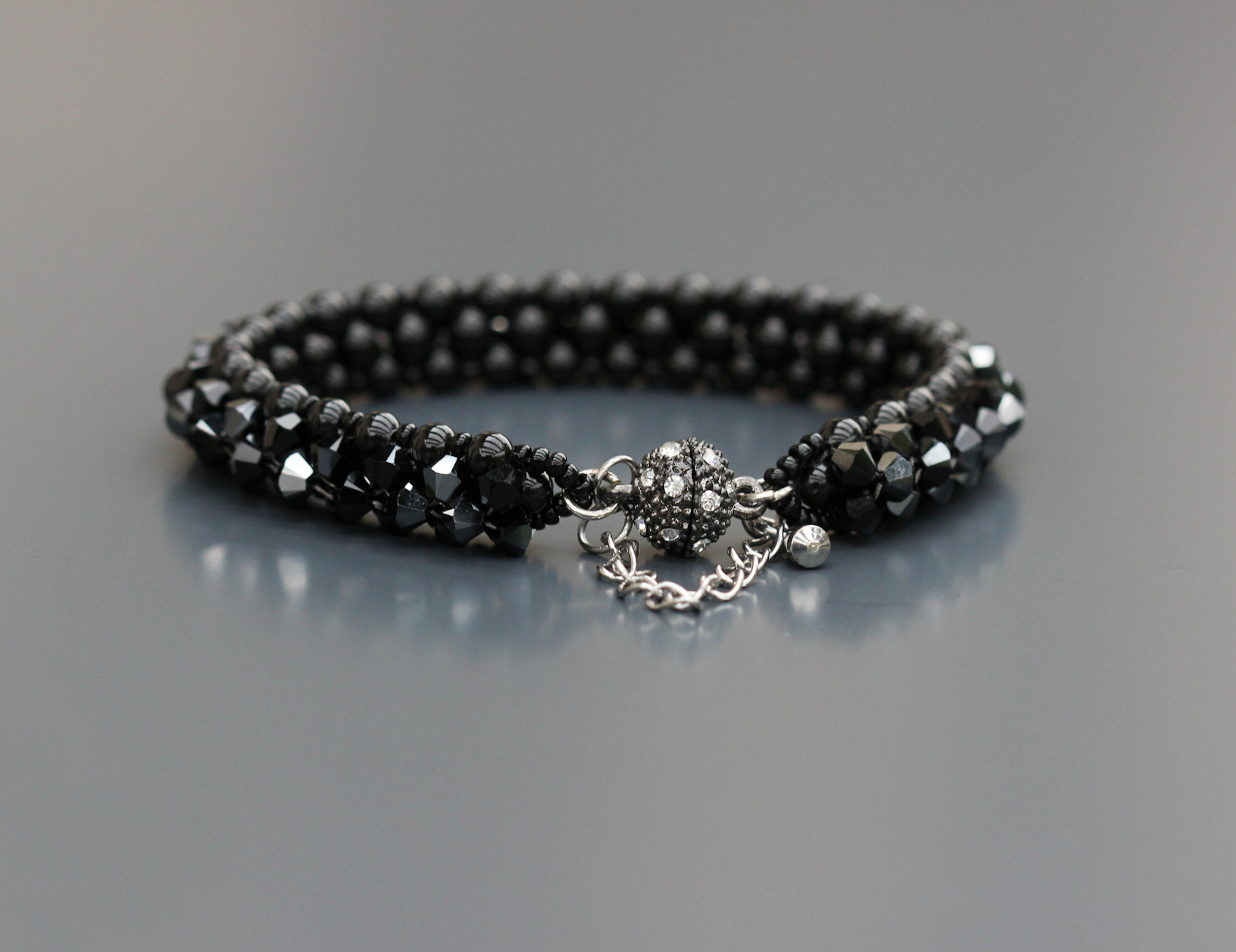 Bracelet en acier inoxydable avec perles en cristal pour femmes, avec fil,  strass !