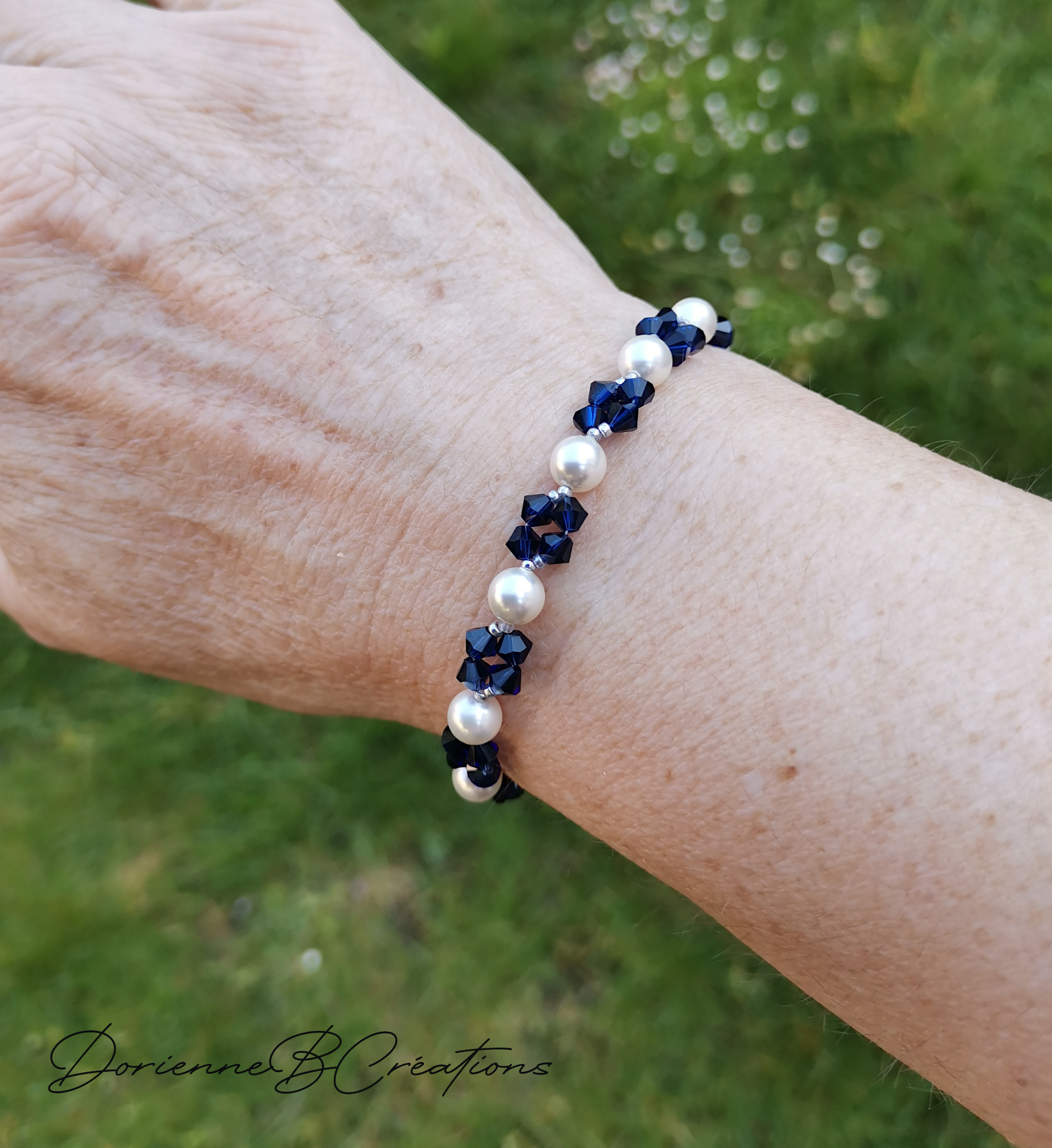 Bracelet Ariane cristal bleu porté par DorienneB