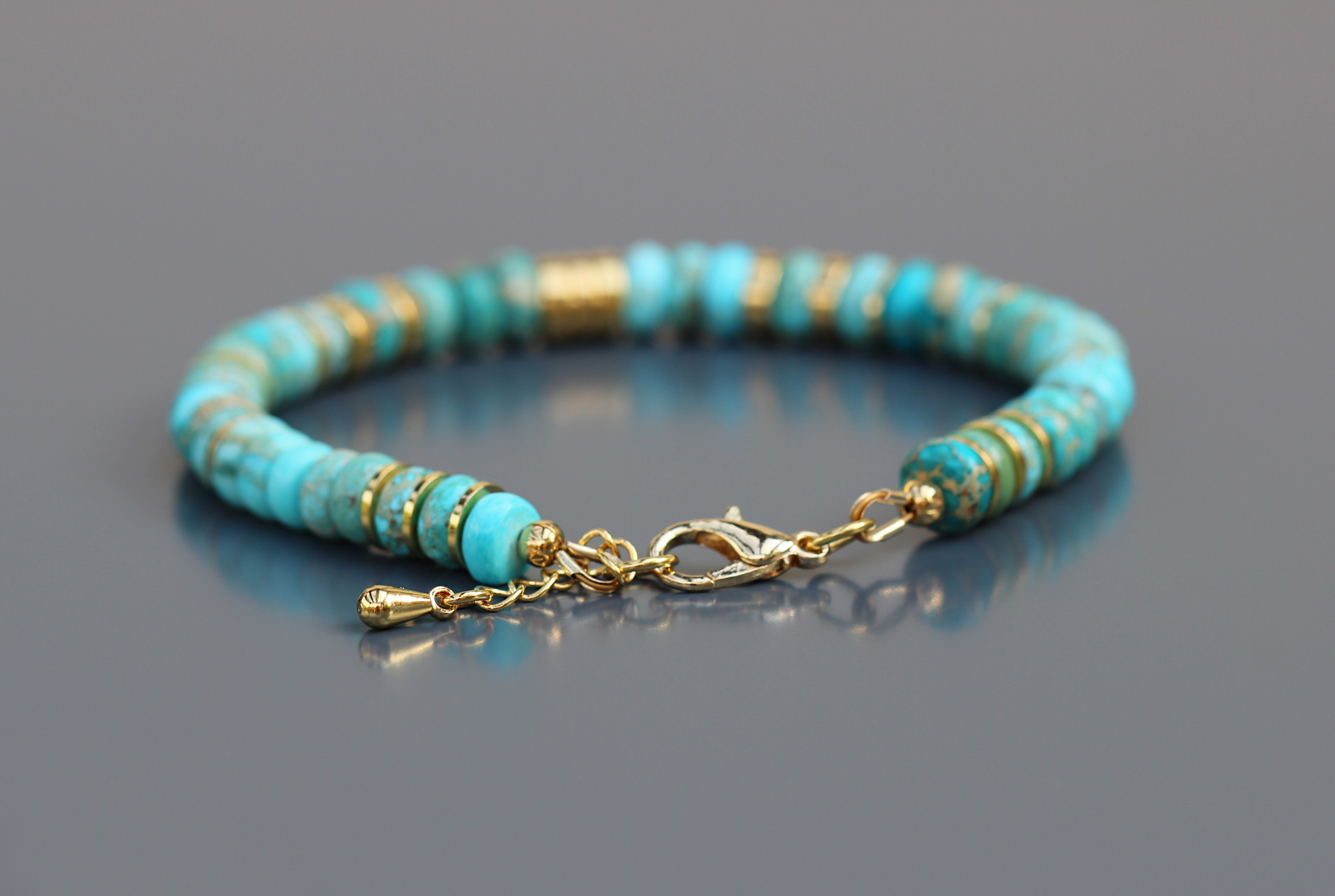 Fermoir gold filled du bracelet Coralia turquoise