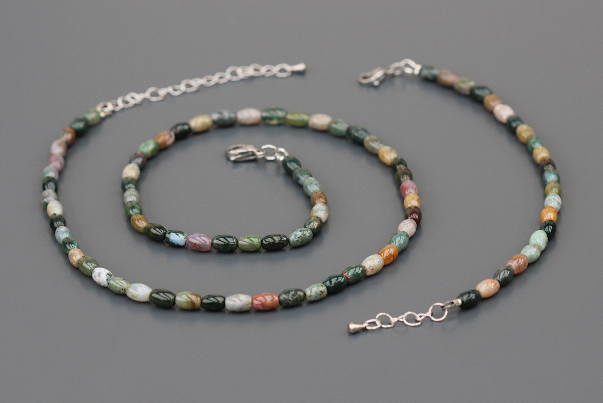 Collier et bracelet Asha en perles dagate indienne par DBCréations