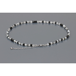 Fermoir et extension acier inoxydable du collier Carole en perles cristal européen noir et transparent