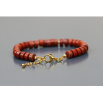 Fermoir et extension acier inox doré du bracelet Chani en Jaspe rouge