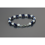 Fermoir mousqueton en acier inoxydable du bracelet Ariane en cristal bleu marine
