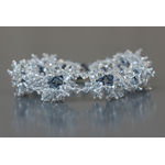 Bracelet pour femme bleu tansparent tissé main avec perles bicône cristal et rocailles Toho
