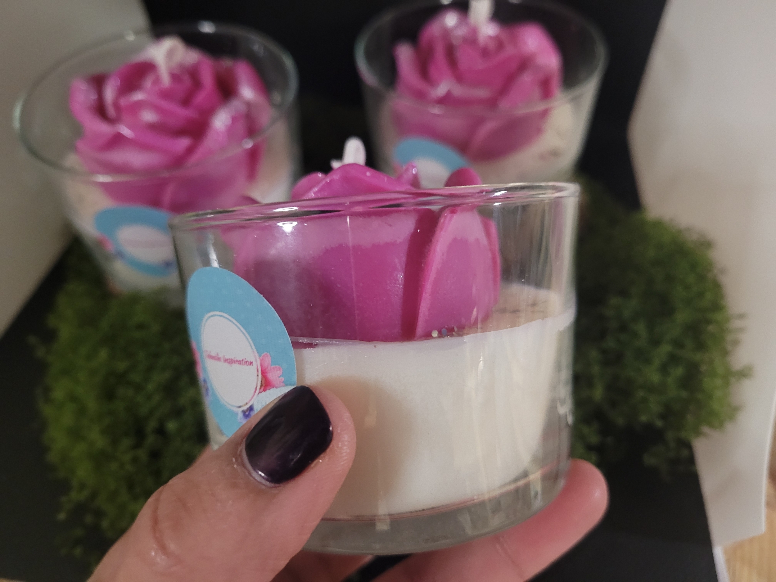 bougie-forme-de-rose-parfumée