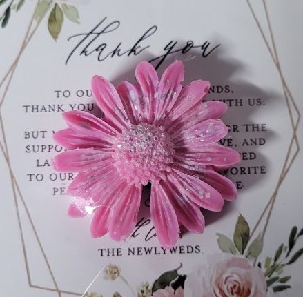 vignette fondant fleur rose merci