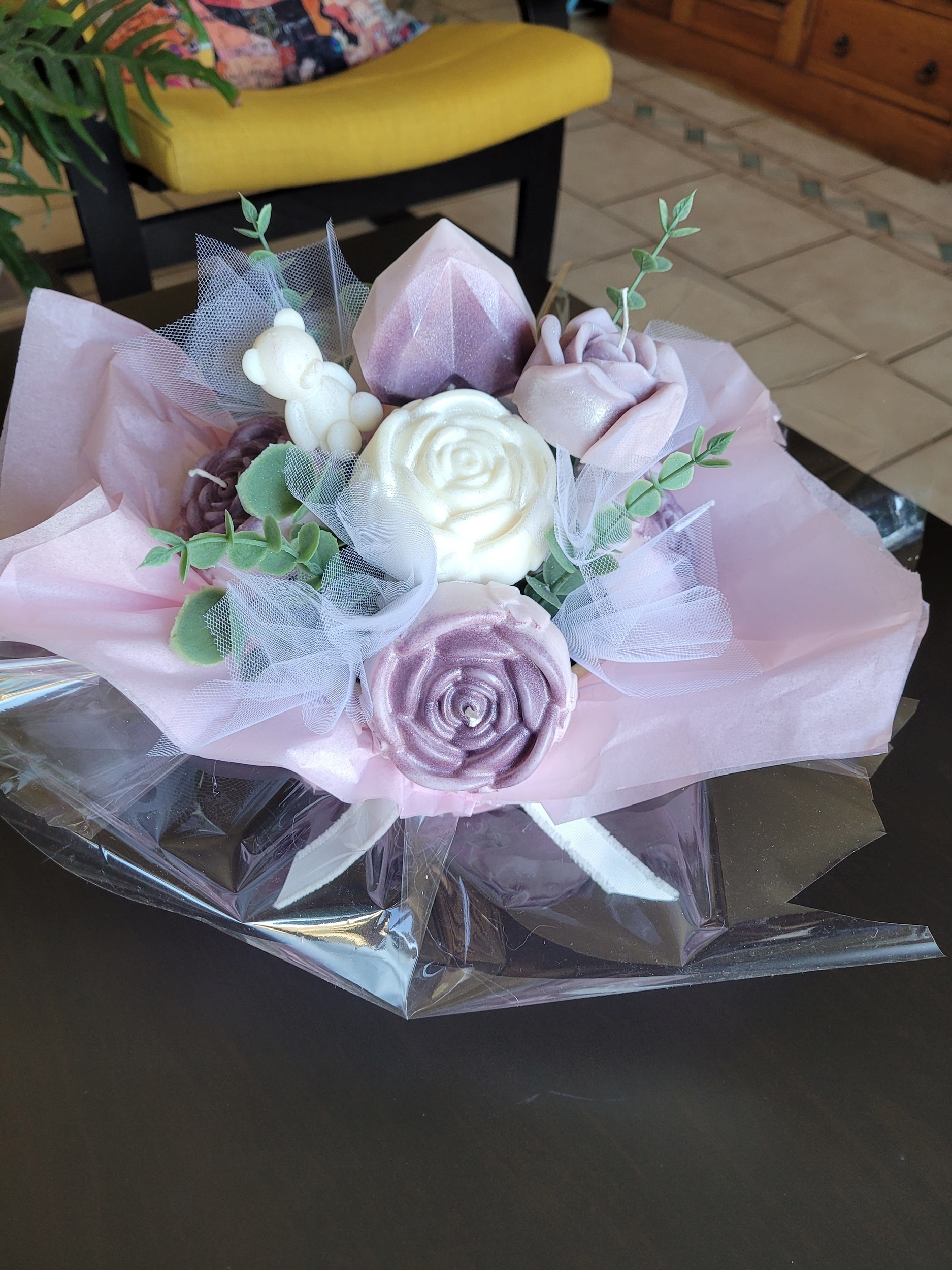 bougies en bouquet cadeau