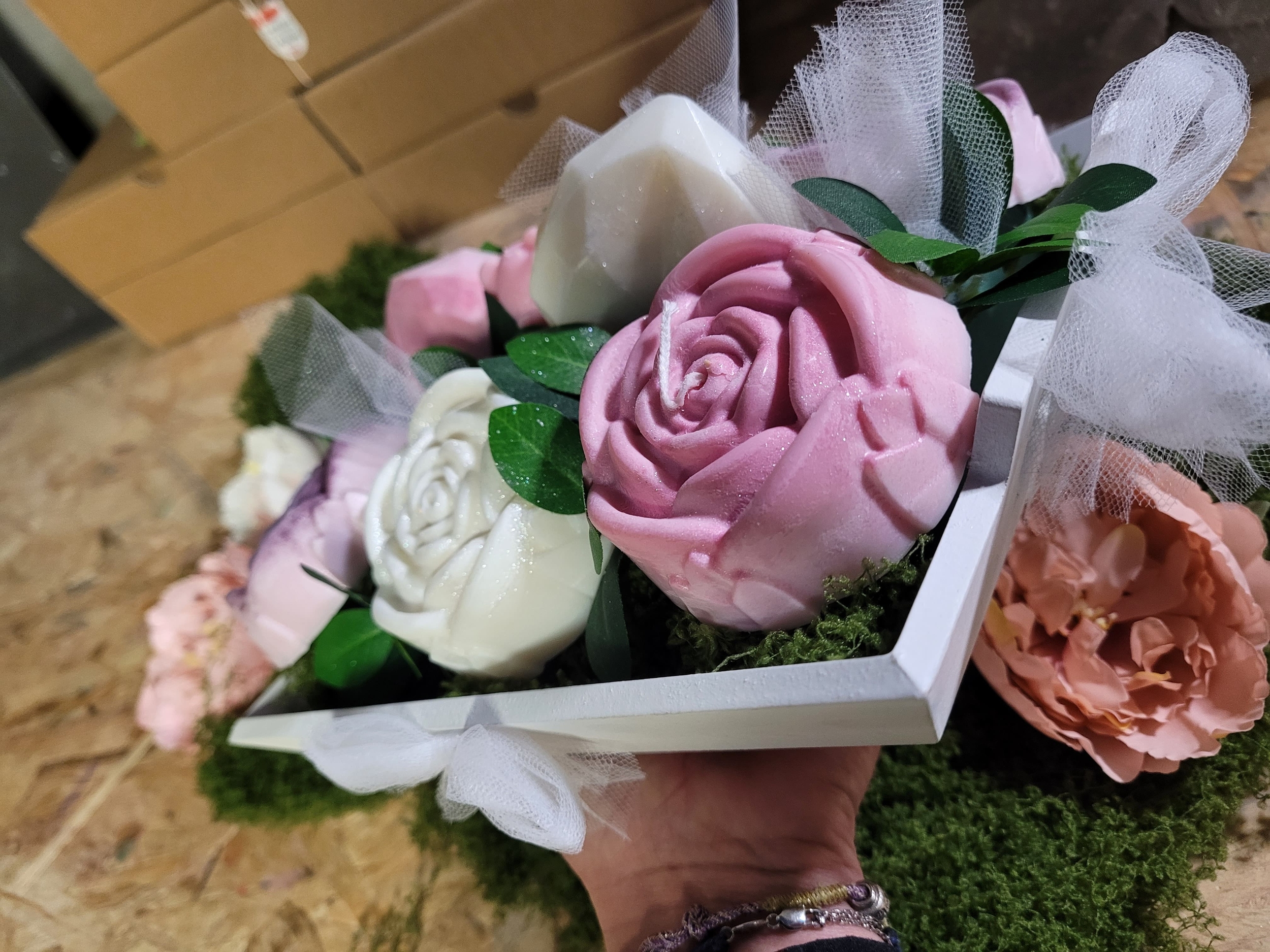 bougie bouquet de fleur
