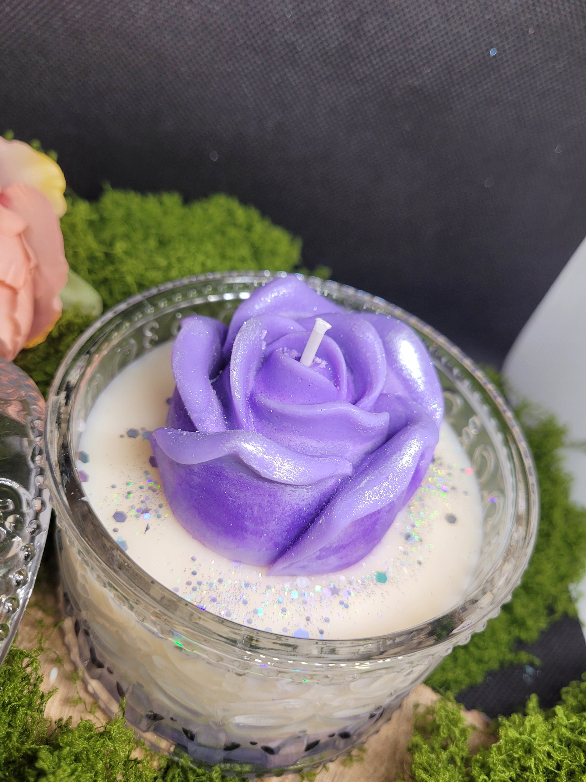 bougie parfumée rose