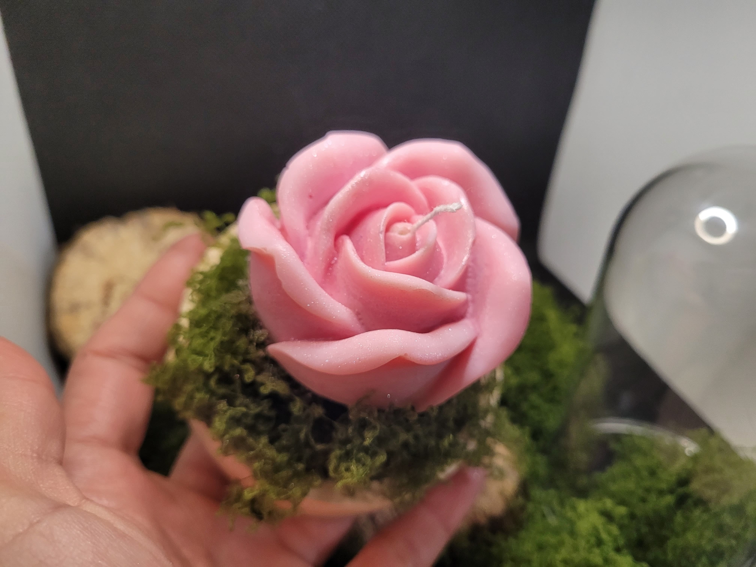 bougie parfumée forme de rose fête des mères
