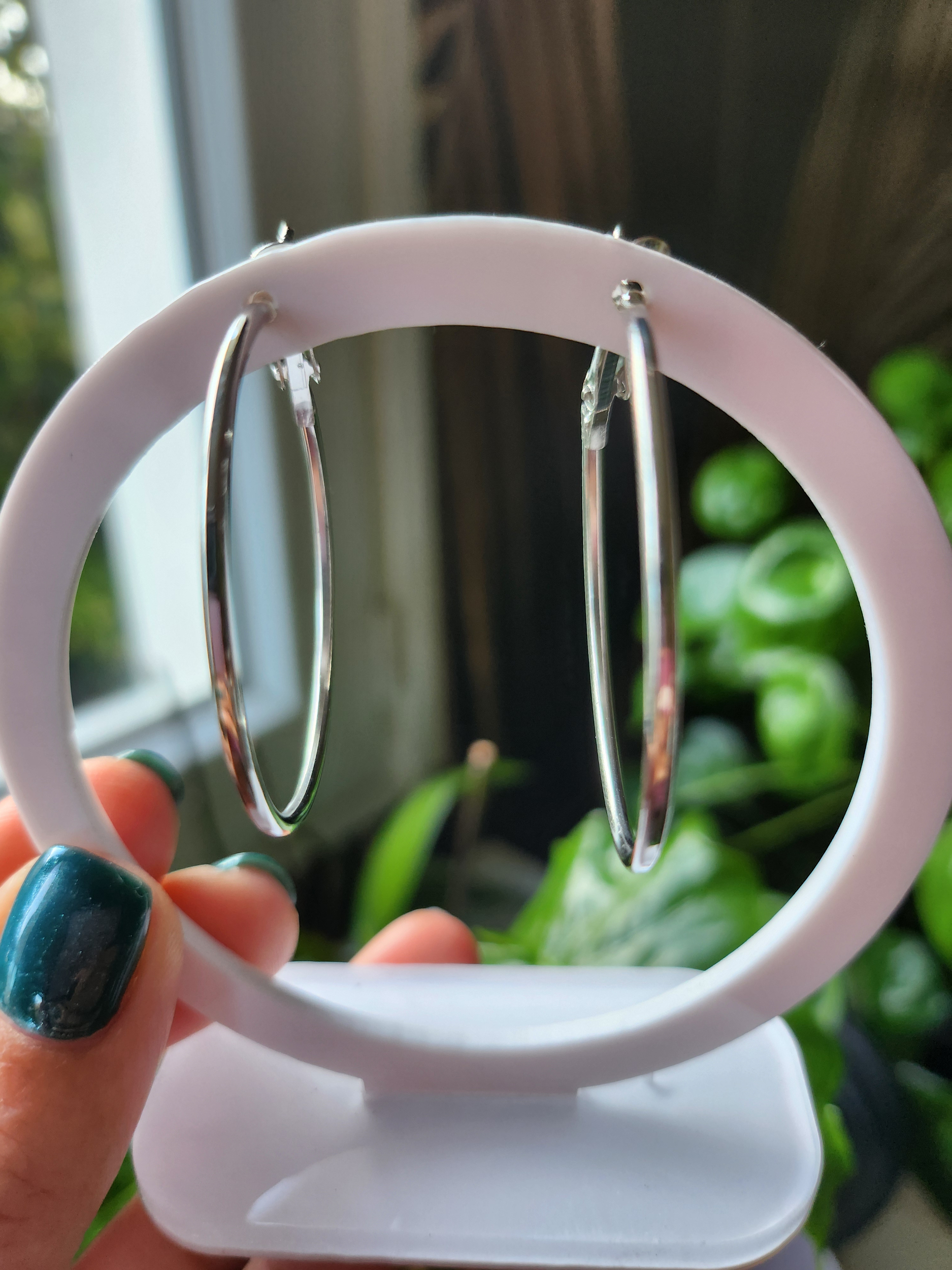 Boucles d oreilles acier inoydables XXL Argentées